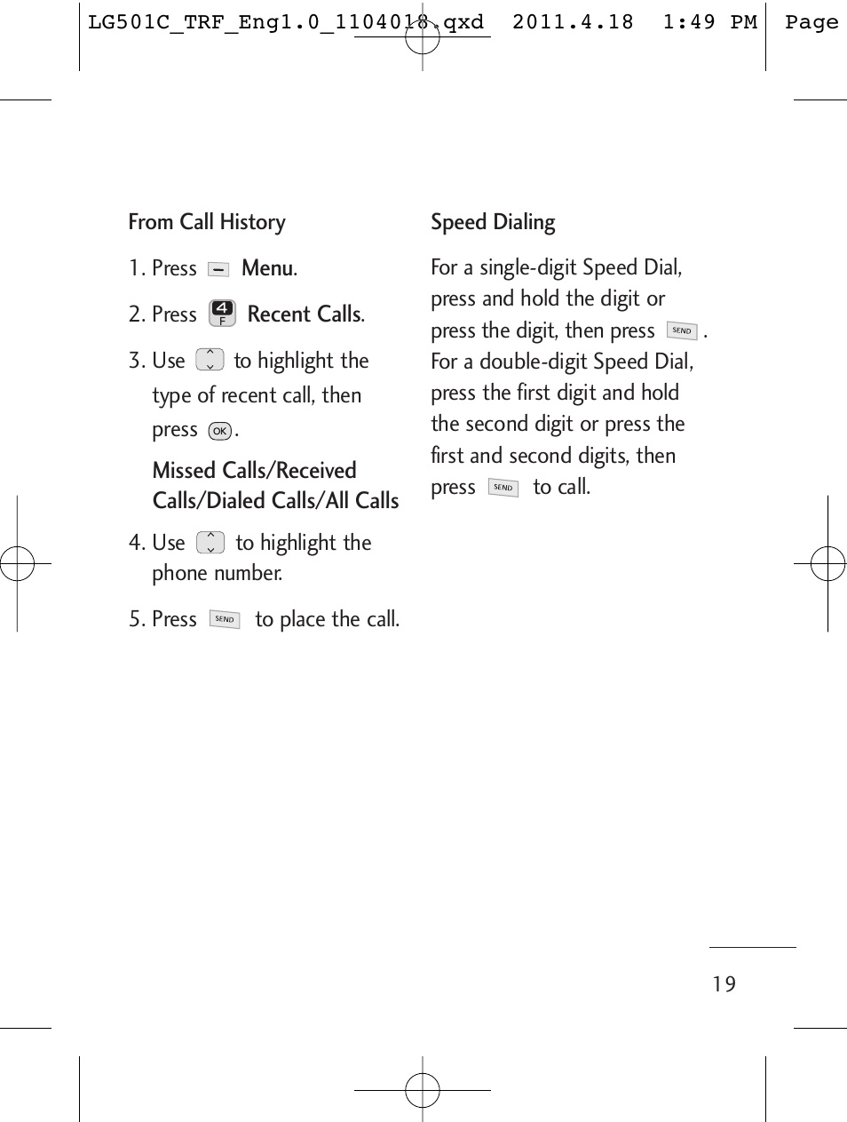 LG LG501C User Manual | Page 19 / 104