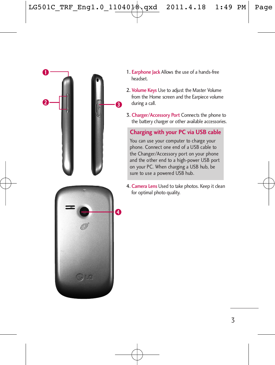 LG LG501C User Manual | Page 3 / 104