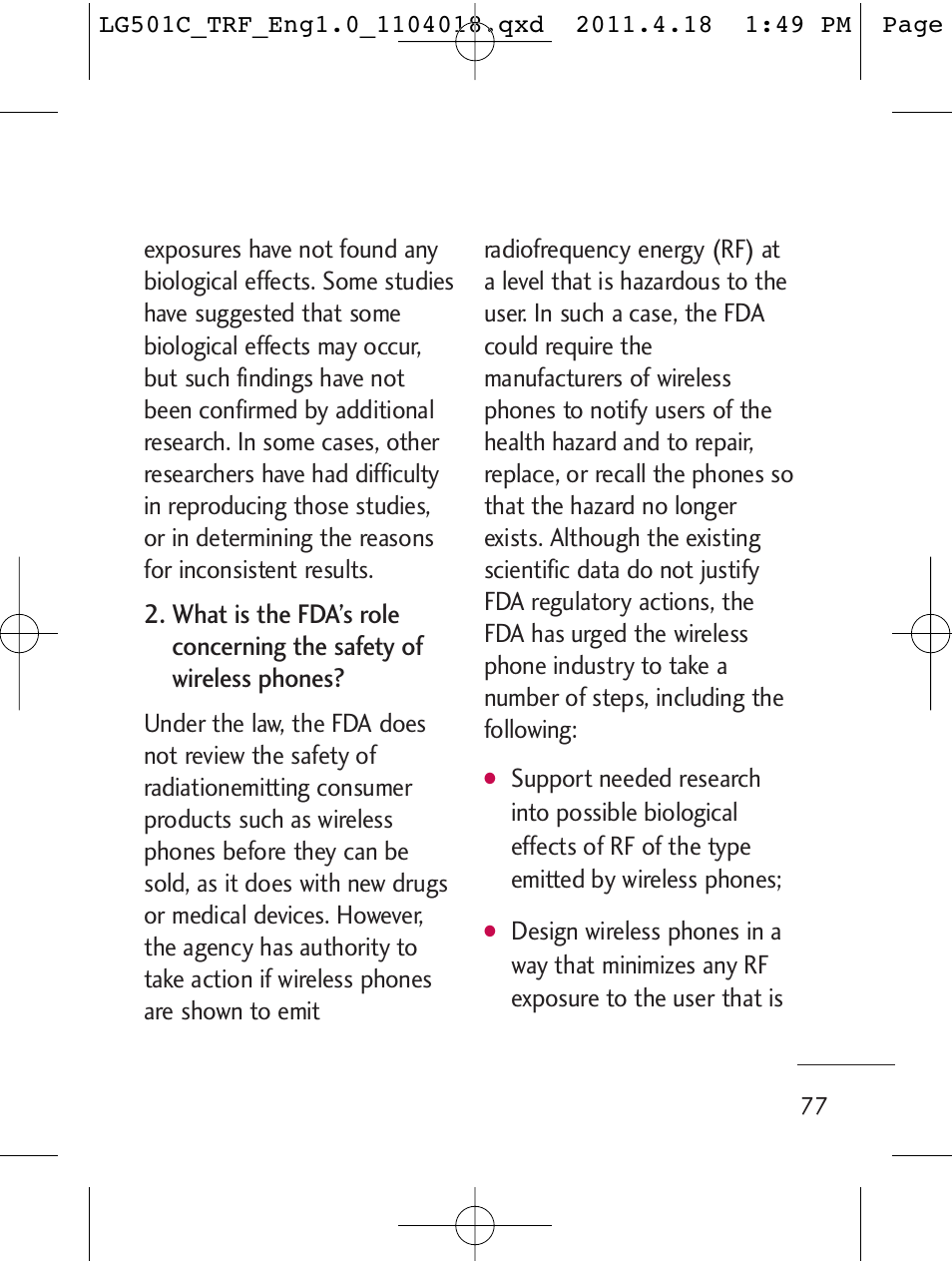 LG LG501C User Manual | Page 77 / 104