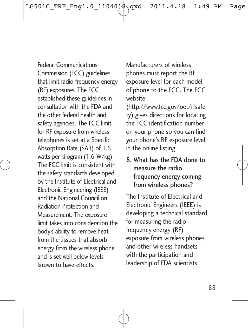 LG LG501C User Manual | Page 83 / 104