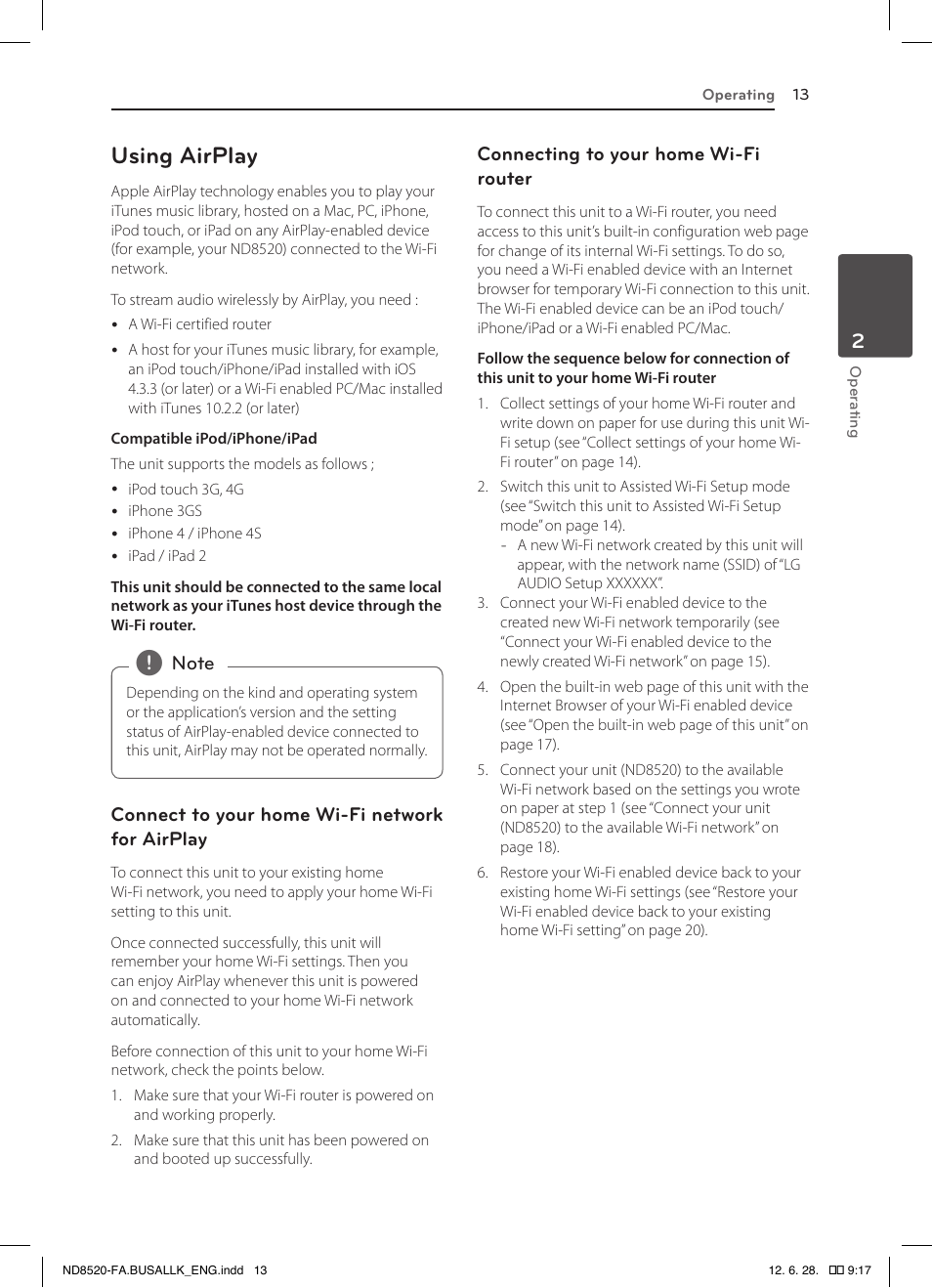 Using airplay | LG ND8520 User Manual | Page 13 / 36