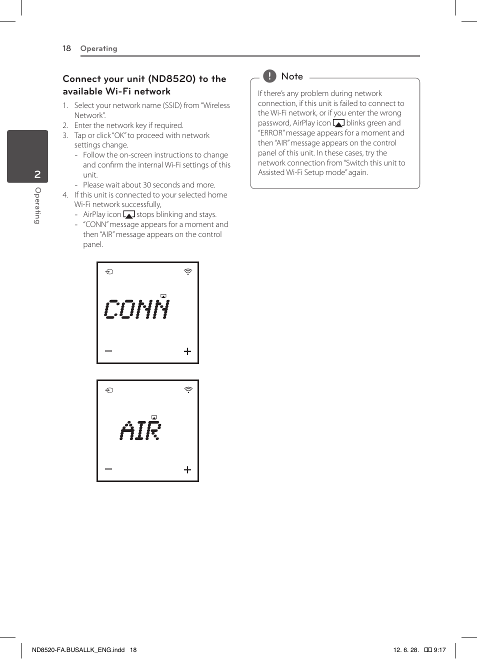LG ND8520 User Manual | Page 18 / 36