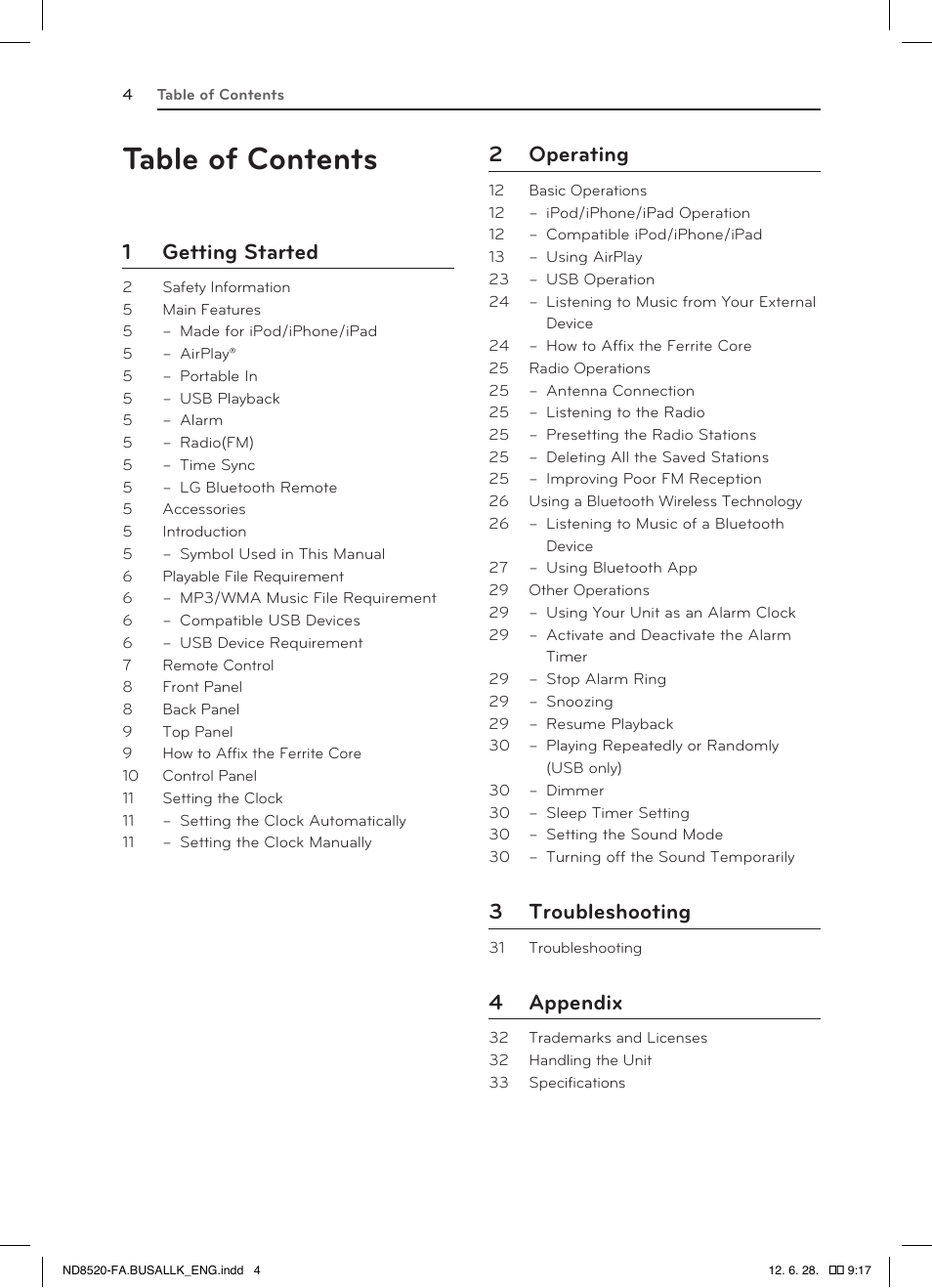 LG ND8520 User Manual | Page 4 / 36