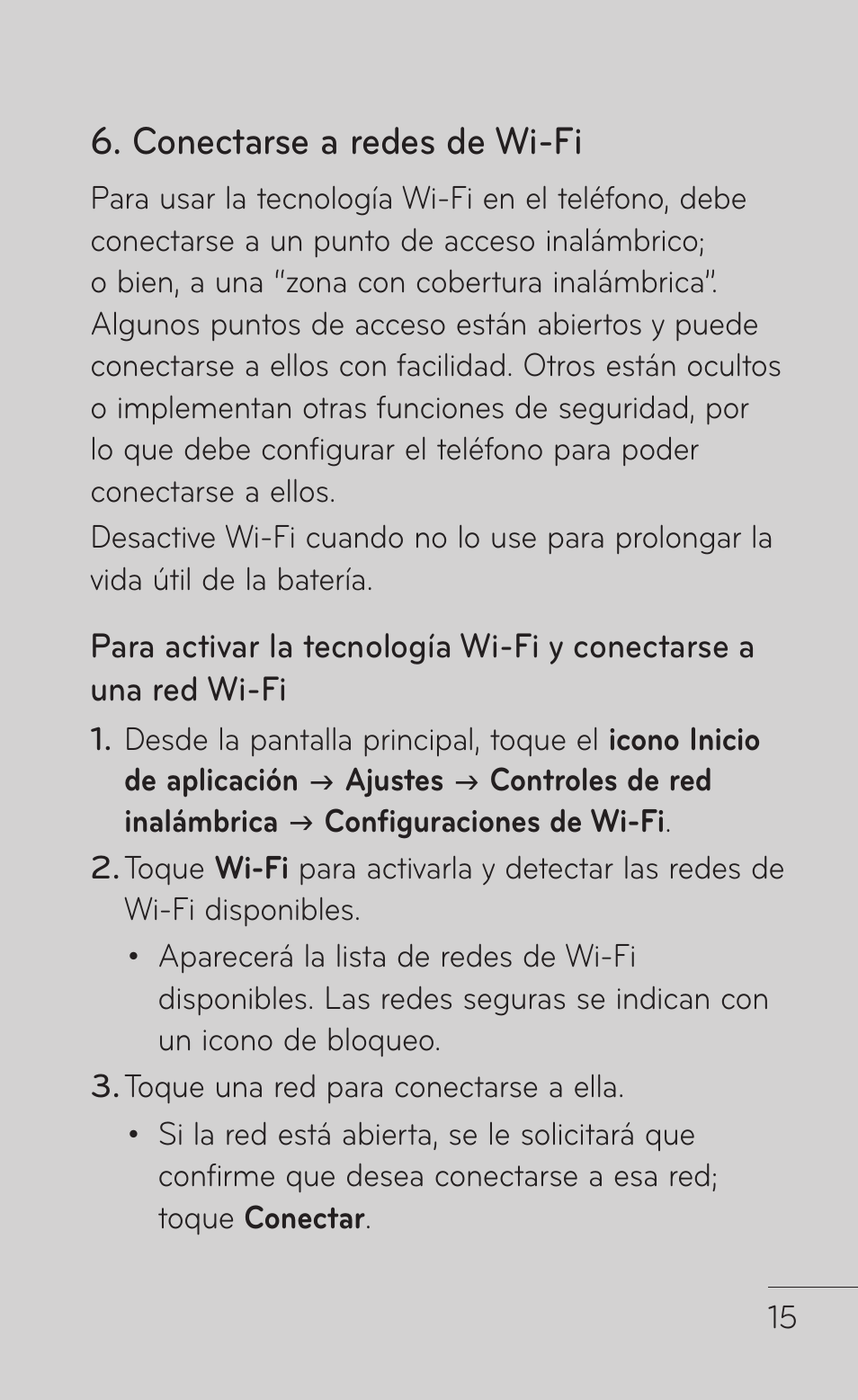 Conectarse a redes de wi-fi | LG LGP509 User Manual | Page 207 / 396