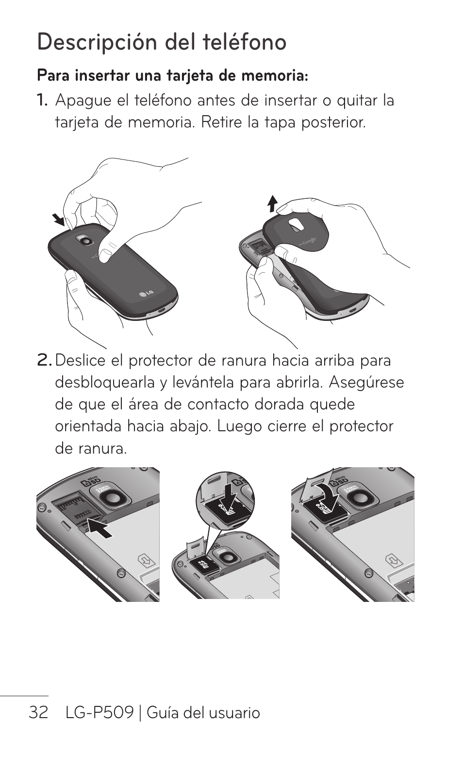 Descripción del teléfono | LG LGP509 User Manual | Page 224 / 396