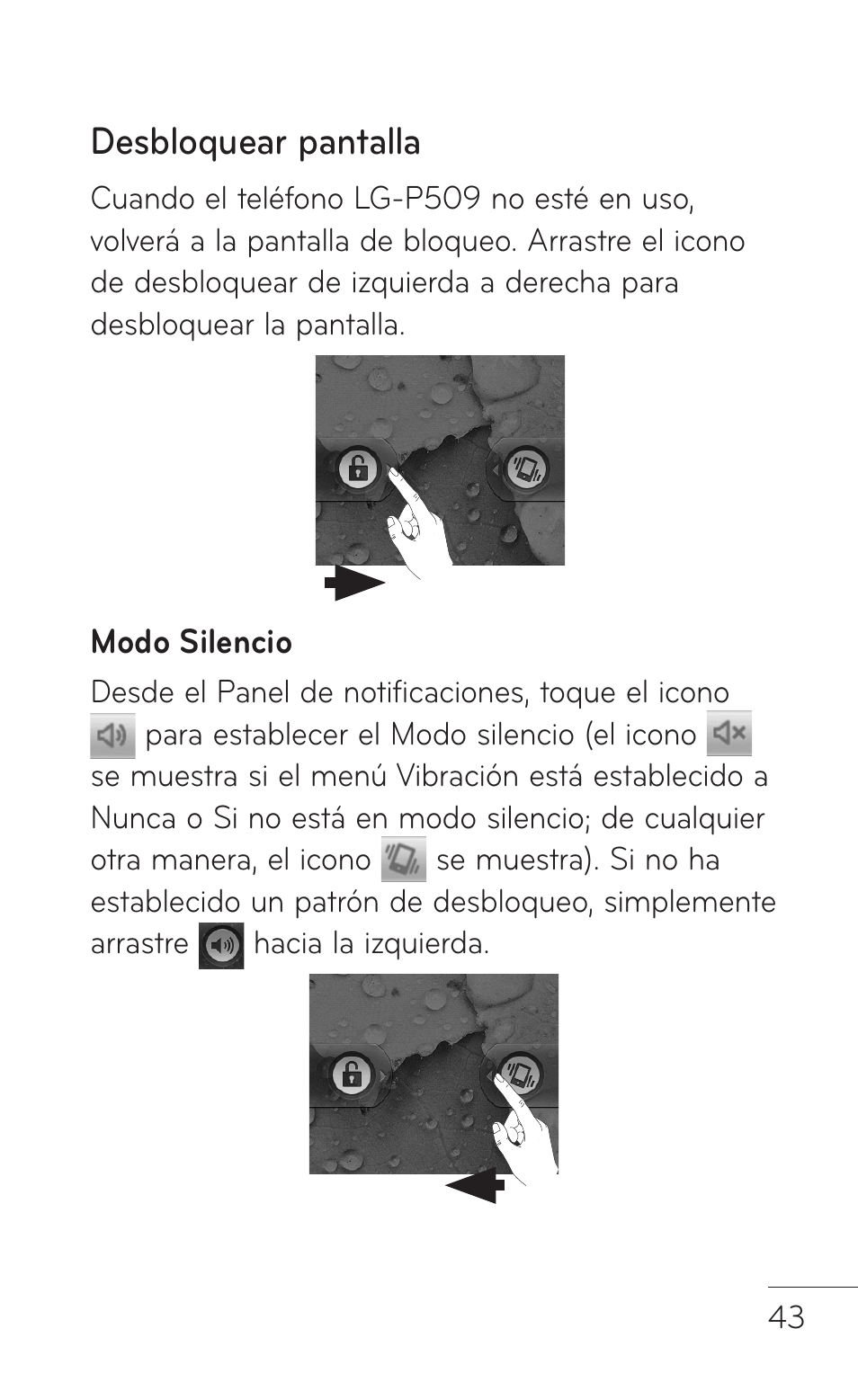 Desbloquear pantalla | LG LGP509 User Manual | Page 235 / 396