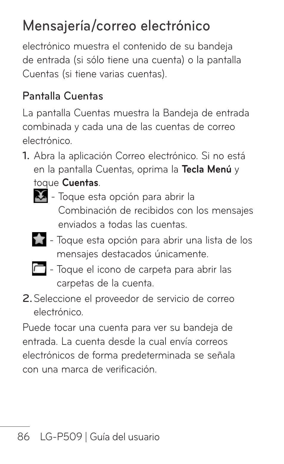 Mensajería/correo electrónico | LG LGP509 User Manual | Page 278 / 396