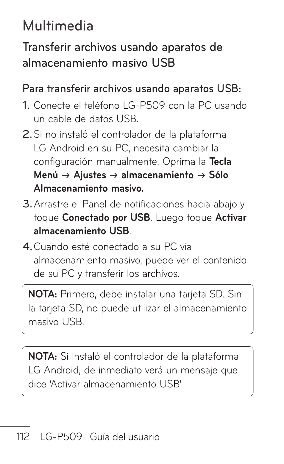 Multimedia | LG LGP509 User Manual | Page 304 / 396