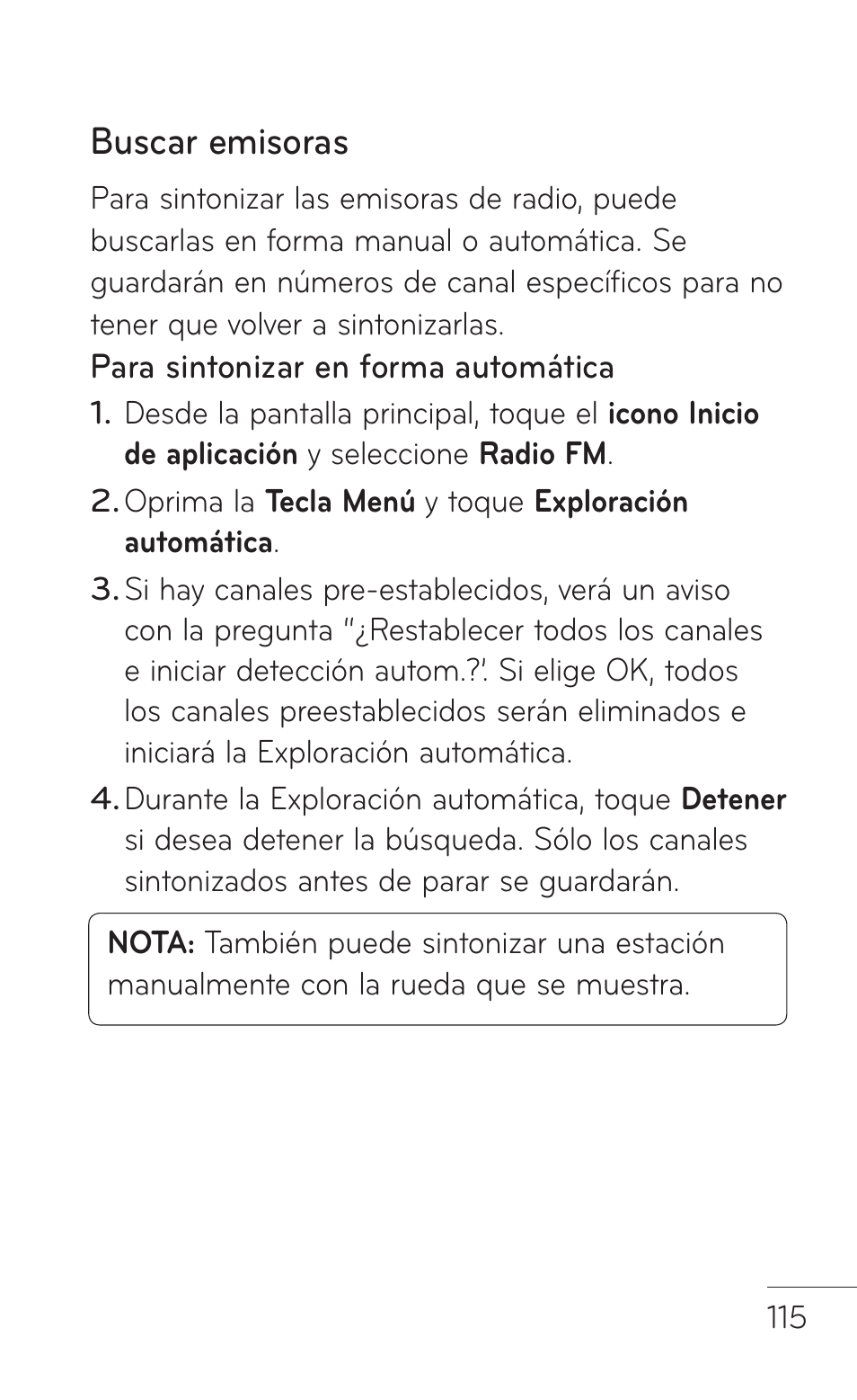 Buscar emisoras | LG LGP509 User Manual | Page 307 / 396