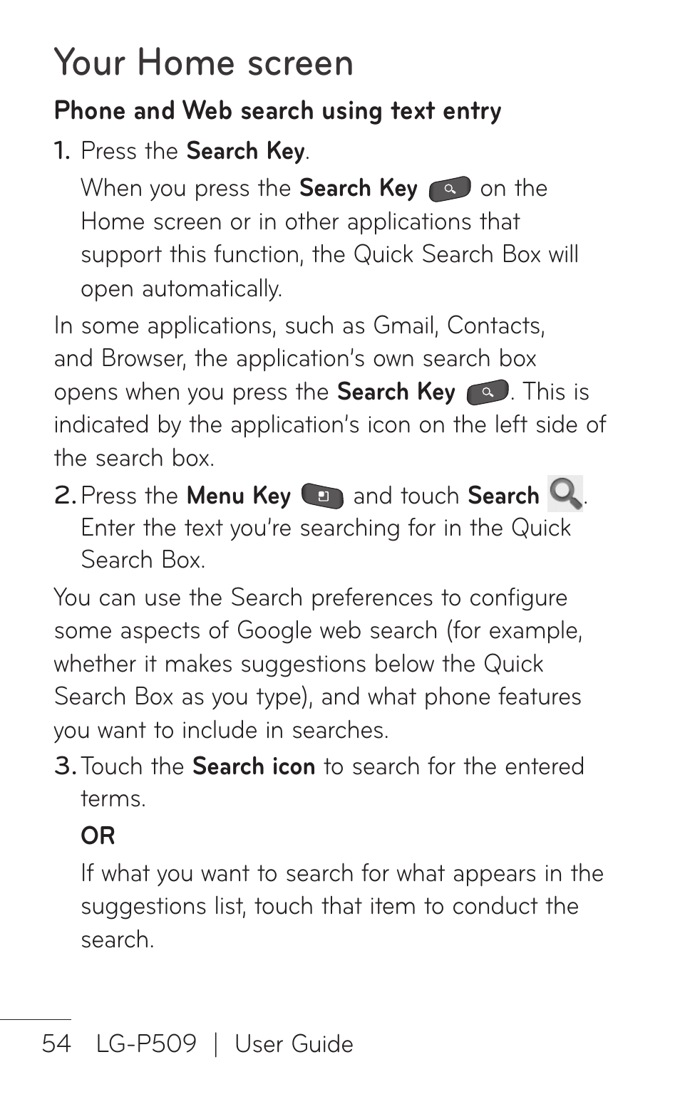 Your home screen | LG LGP509 User Manual | Page 54 / 396