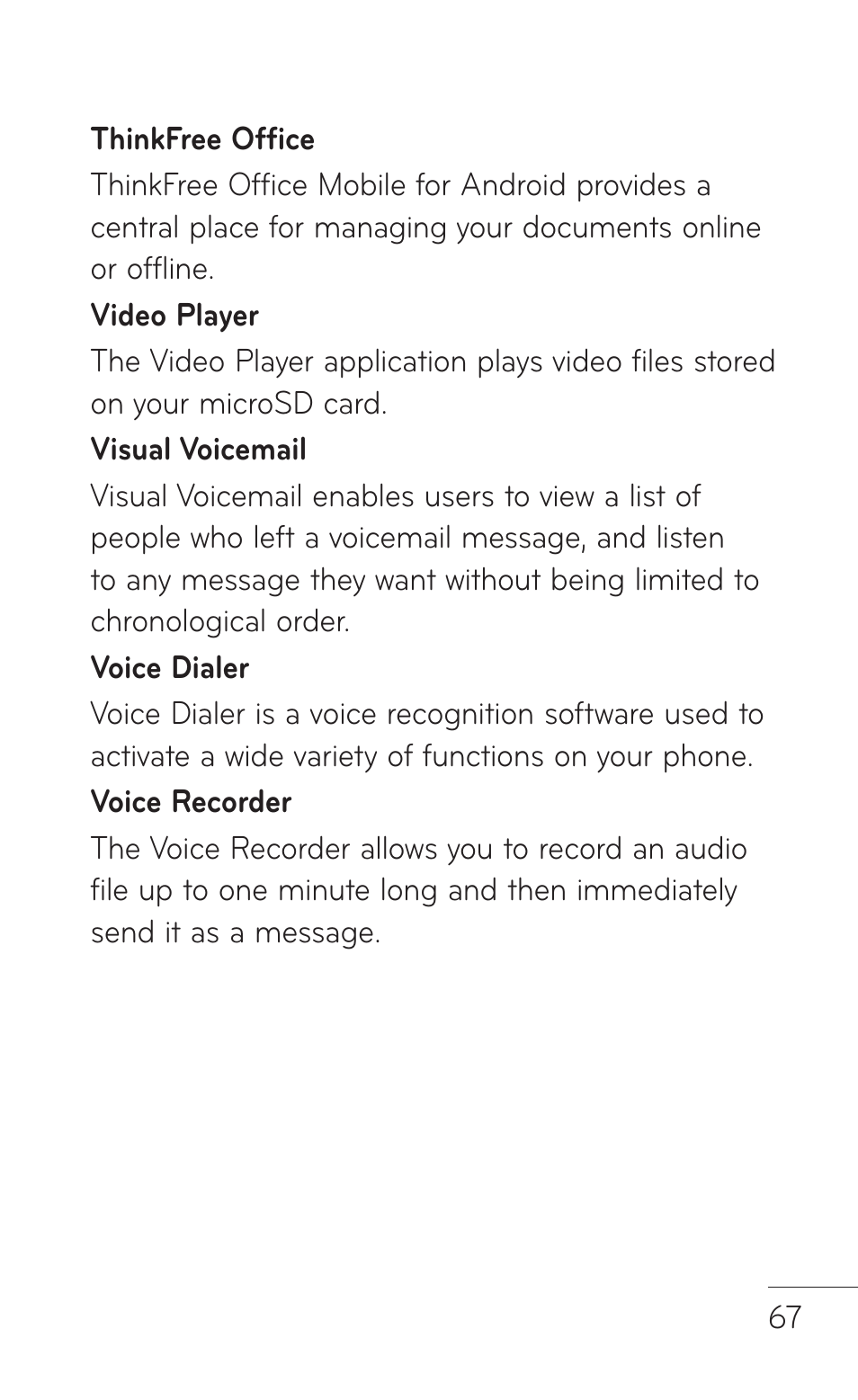 LG LGP509 User Manual | Page 67 / 396