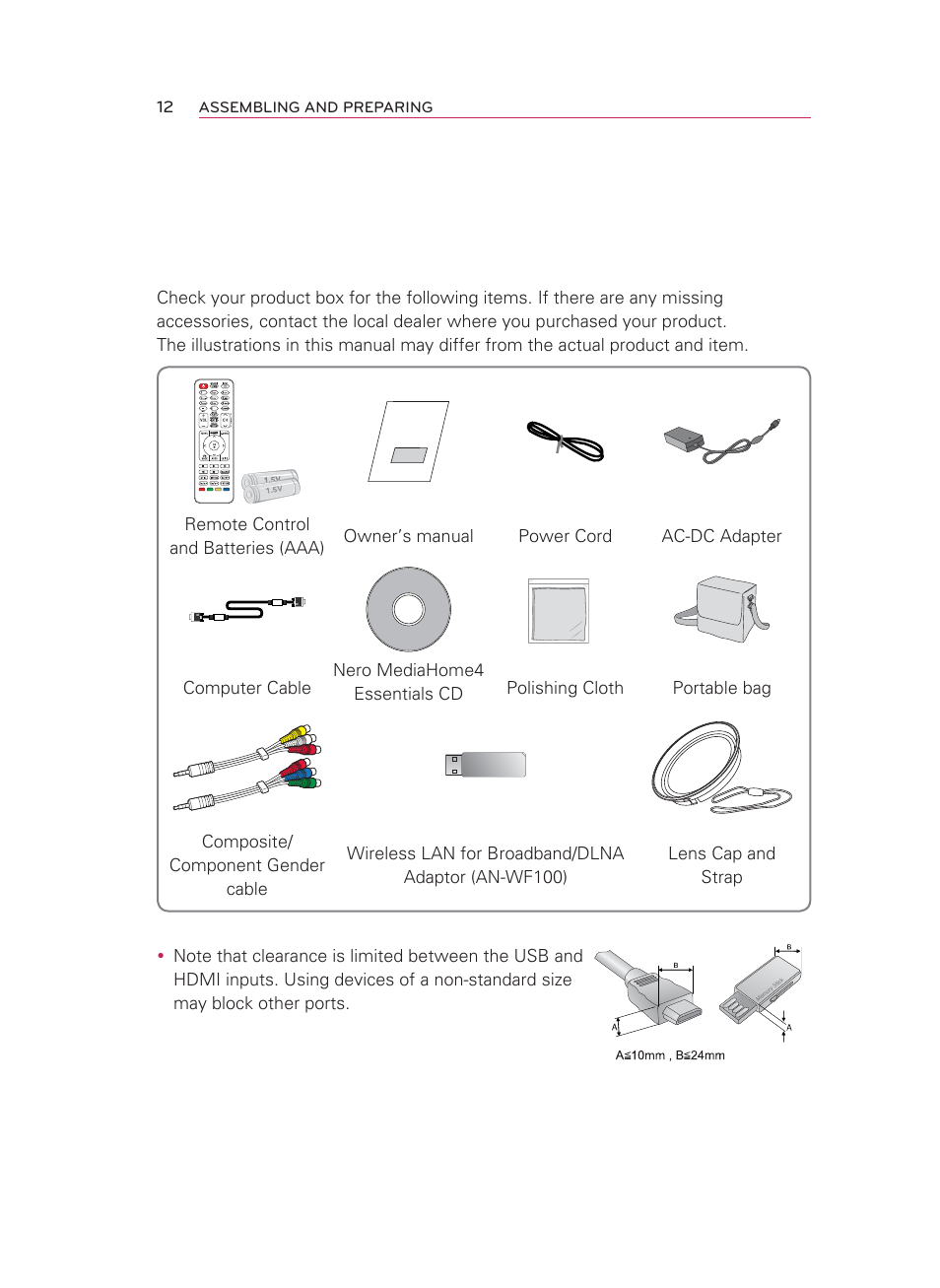 Assembling and preparing, Unpacking | LG HW300T User Manual | Page 12 / 76