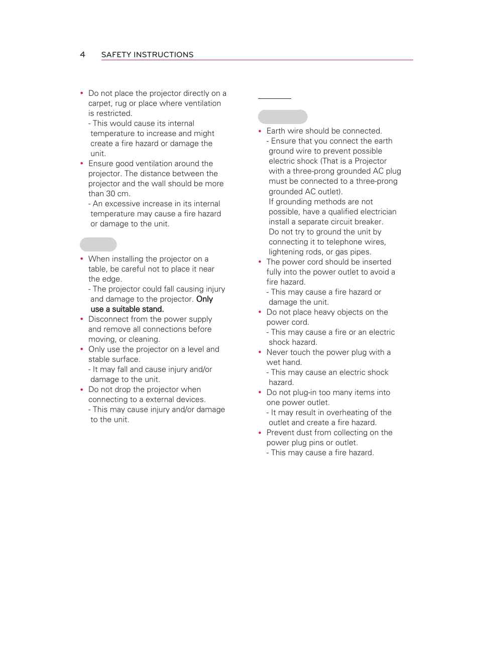 Power | LG HW300T User Manual | Page 4 / 76