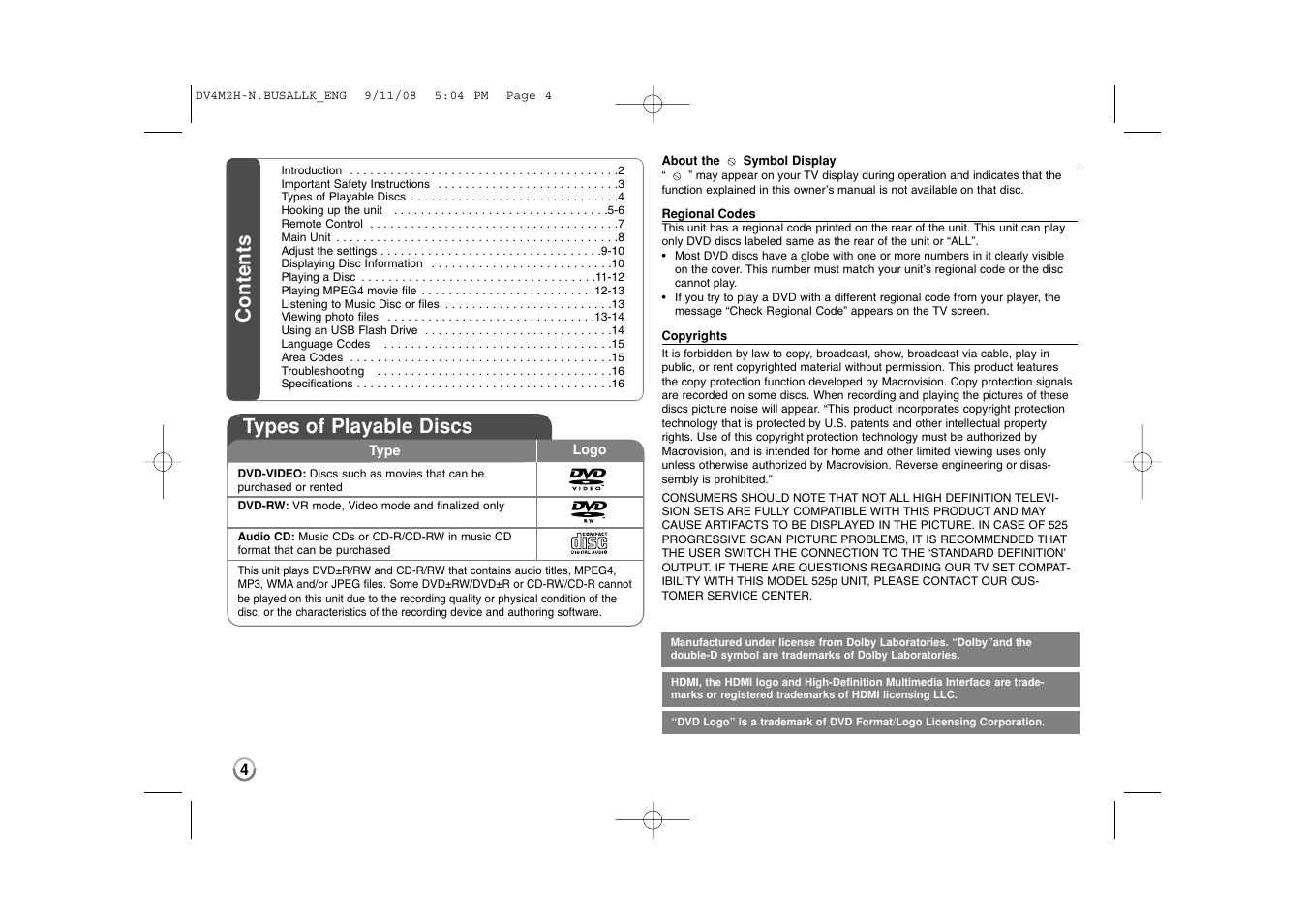 LG DN899 User Manual | Page 4 / 17