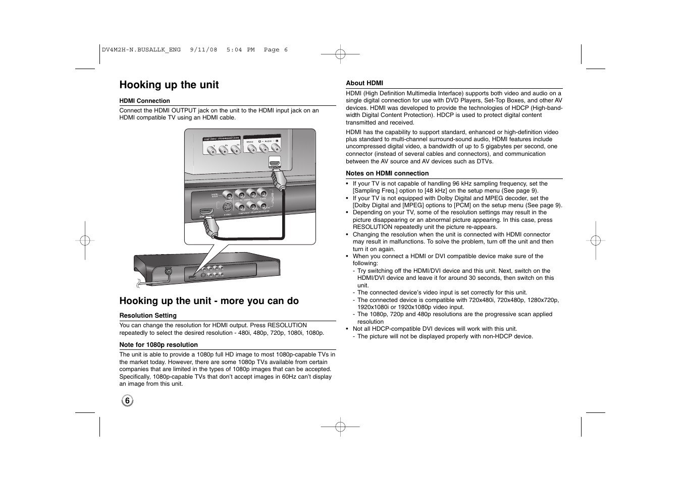 Hooking up the unit, Hooking up the unit - more you can do | LG DN899 User Manual | Page 6 / 17