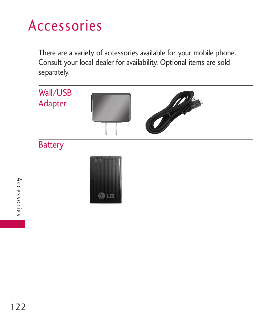 Accessories | LG MN270 User Manual | Page 124 / 273