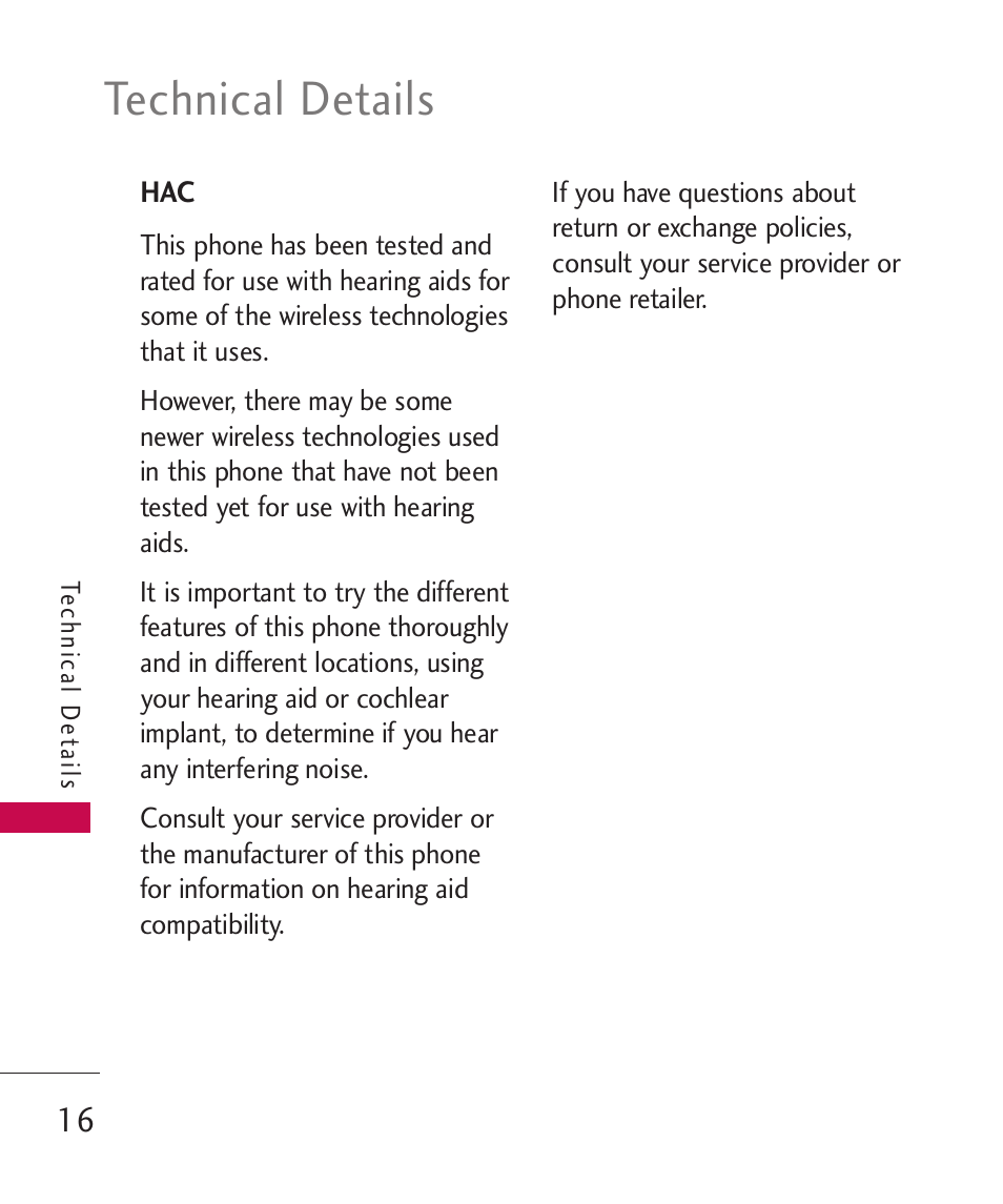 Technical details | LG MN270 User Manual | Page 18 / 273