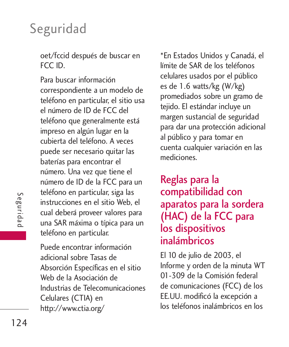 Reglas para la compatibilida, Seguridad | LG MN270 User Manual | Page 258 / 273