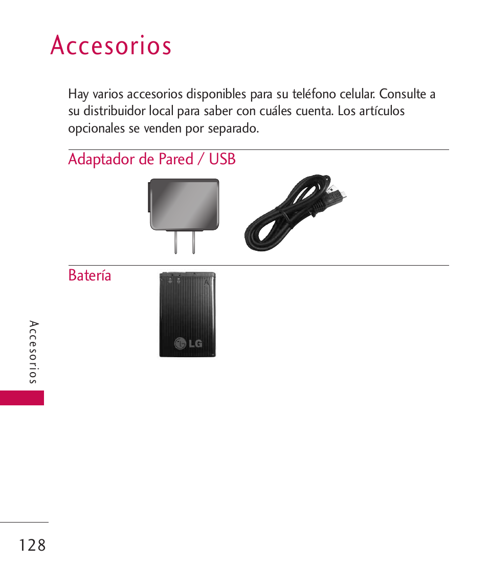 Accesorios | LG MN270 User Manual | Page 262 / 273