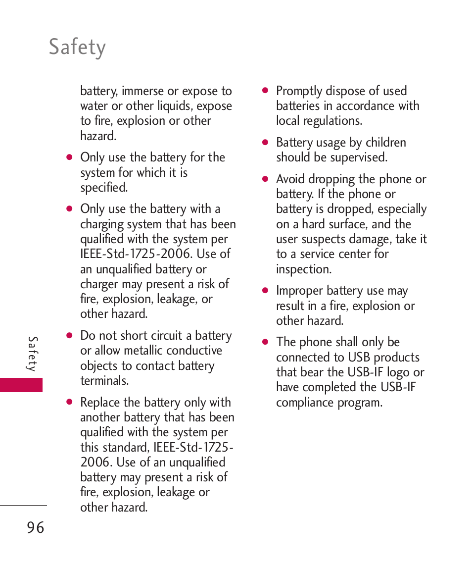 Safety | LG MN270 User Manual | Page 98 / 273