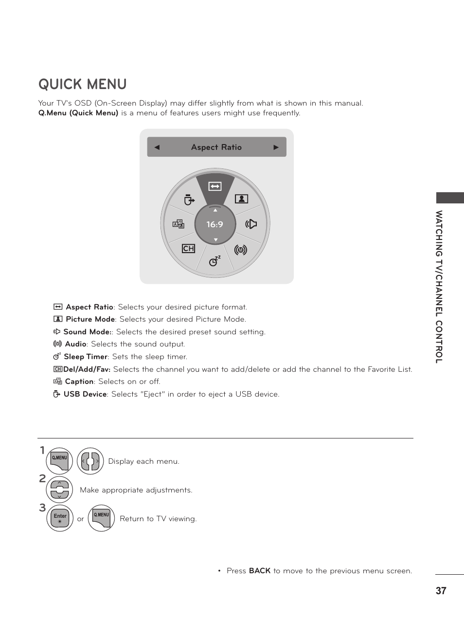 Quick menu, P.37 | LG M2380D-PU User Manual | Page 37 / 126