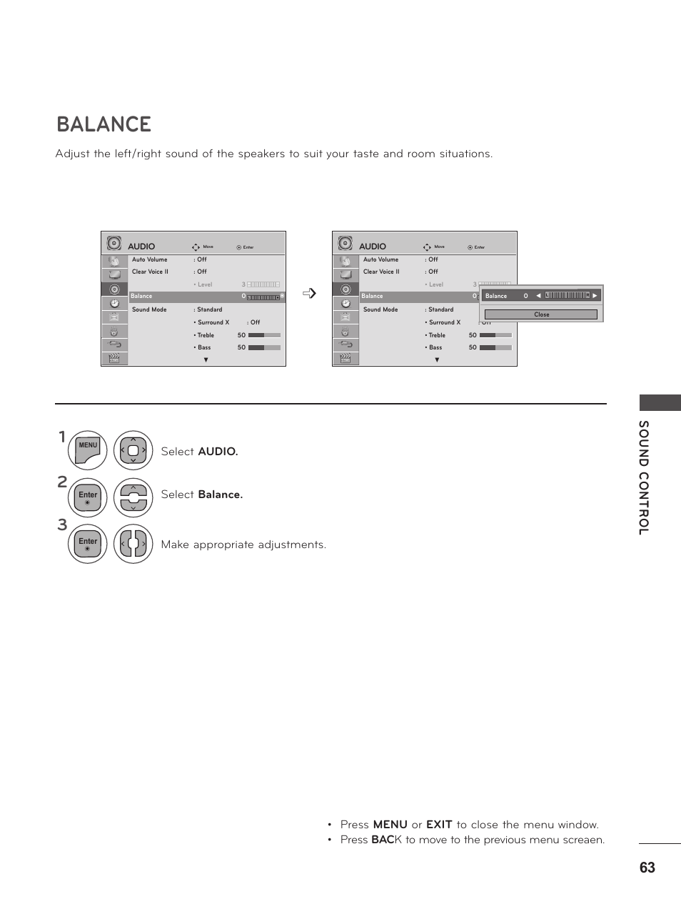 Balance | LG M2380D-PU User Manual | Page 63 / 126