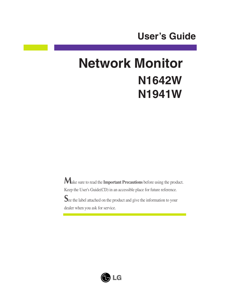 LG N1941W-PF User Manual | 29 pages