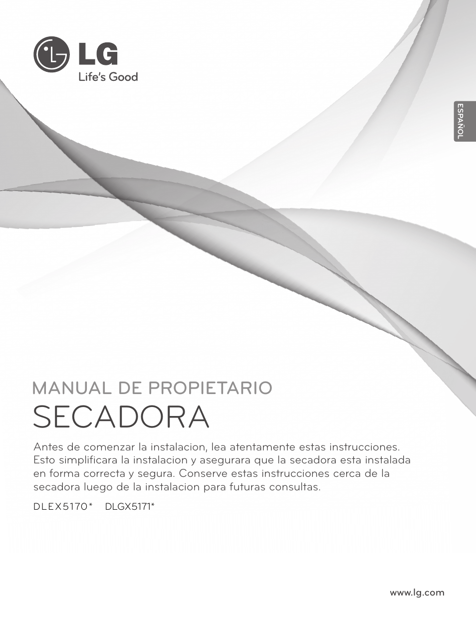 Secadora, Manual de propietario | LG DLGX5171V User Manual | Page 43 / 88