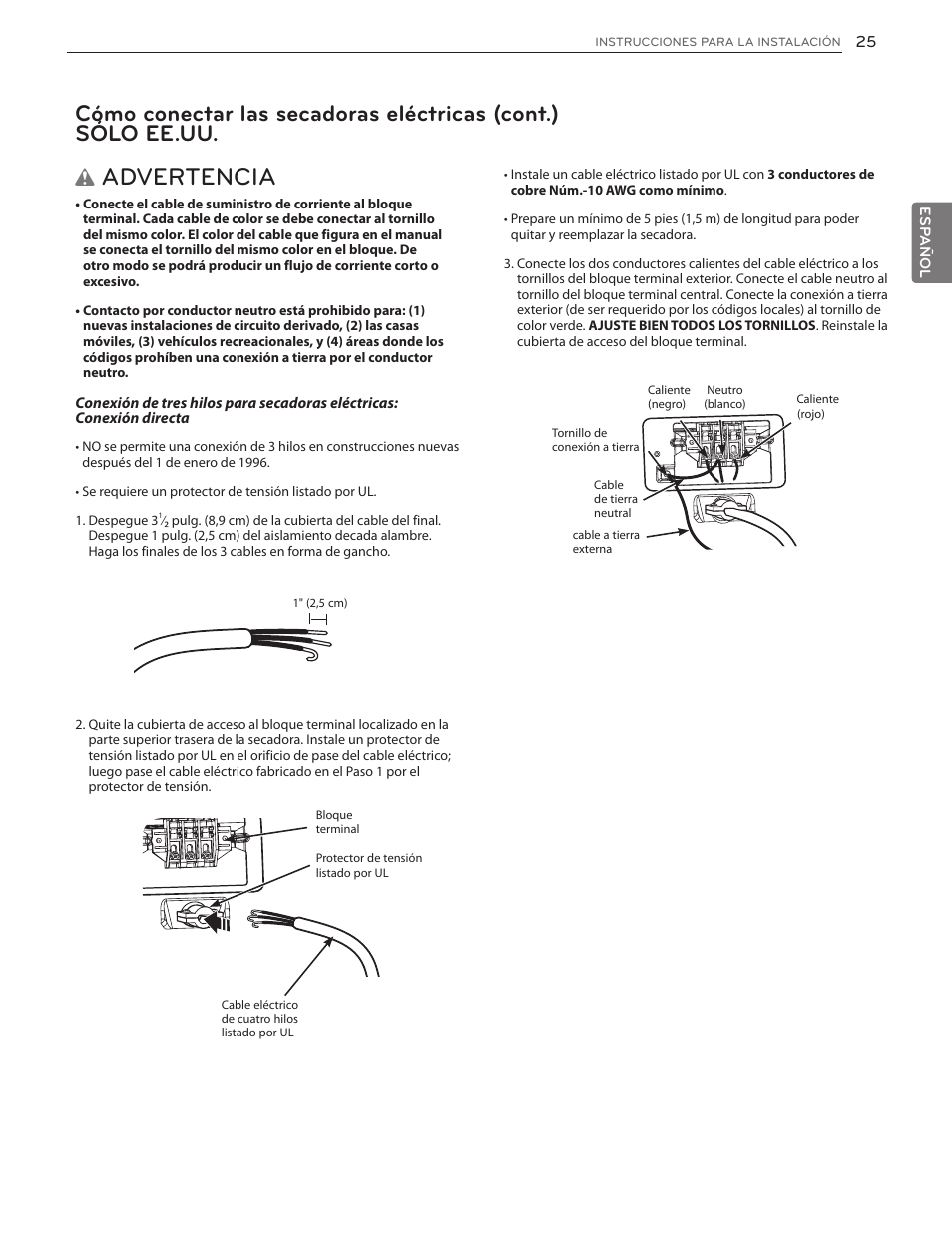 Advertencia | LG DLGX5171V User Manual | Page 67 / 88