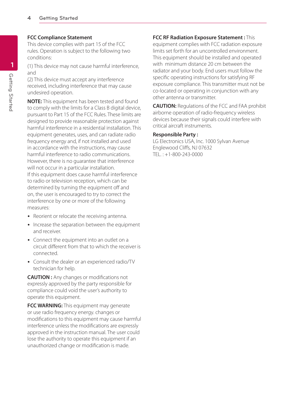 LG LAB540W User Manual | Page 4 / 77