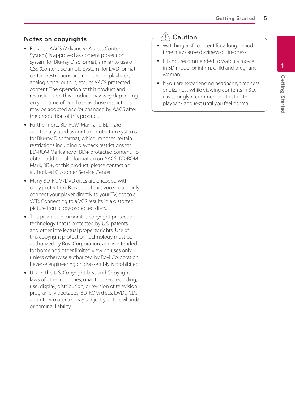 LG LAB540W User Manual | Page 5 / 77