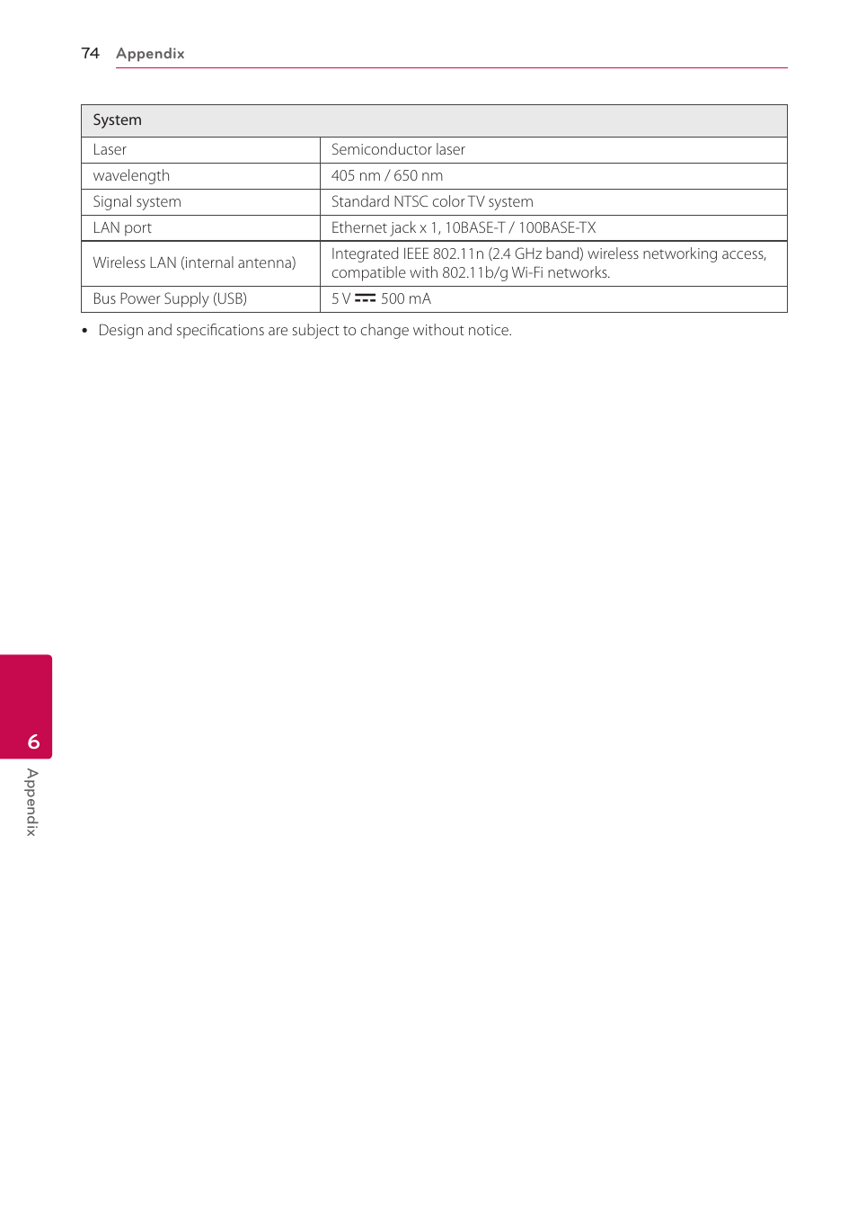 LG LAB540W User Manual | Page 74 / 77