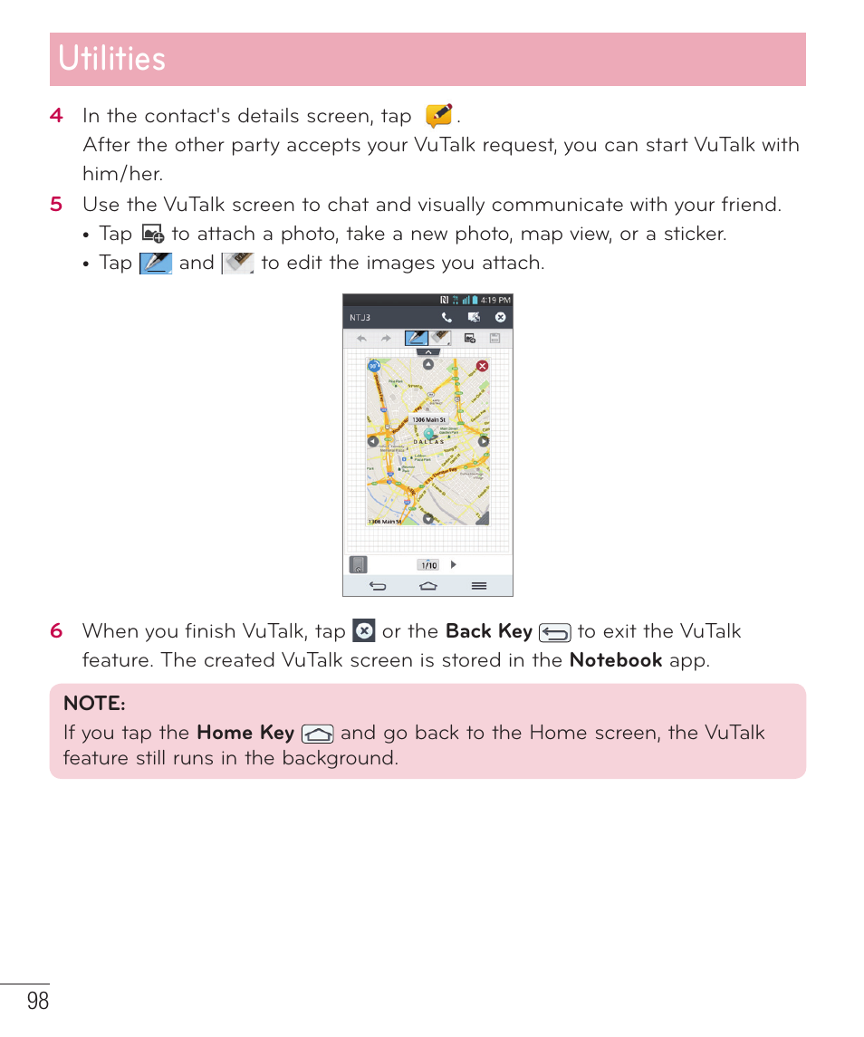 Utilities | LG LGD801BK User Manual | Page 100 / 177