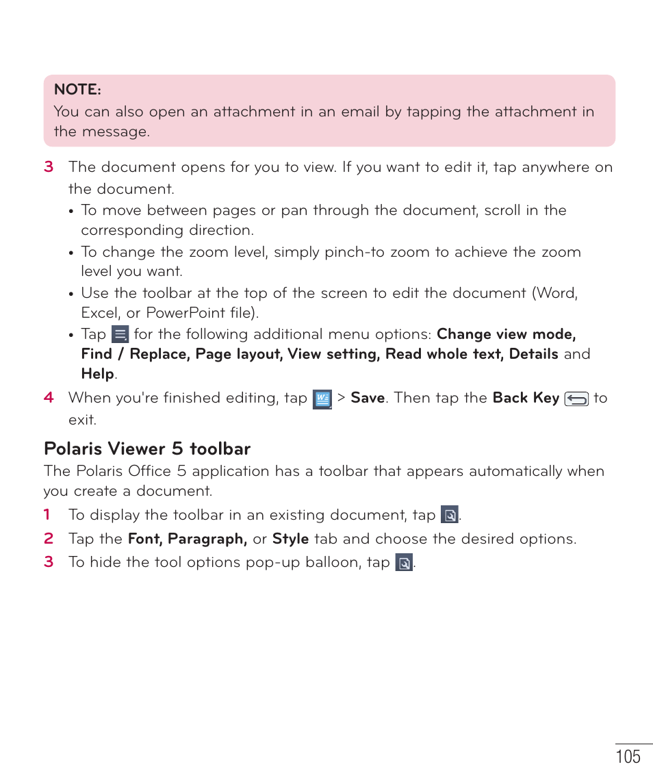Polaris viewer 5 toolbar | LG LGD801BK User Manual | Page 107 / 177