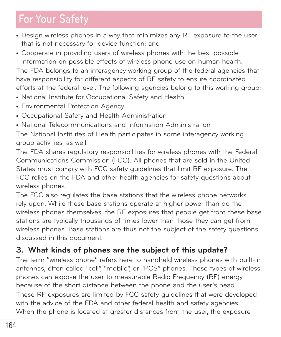 For your safety | LG LGD801BK User Manual | Page 166 / 177