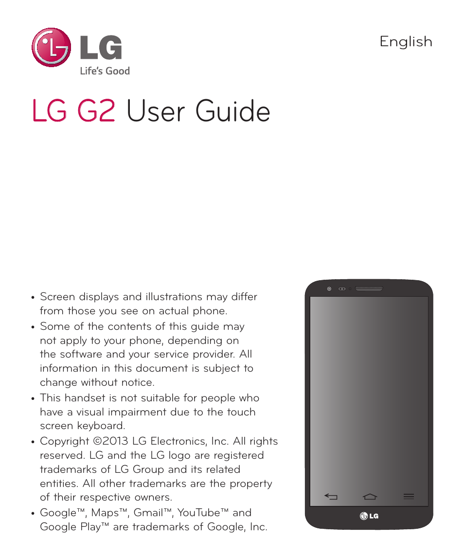 Lg g2, Lg g2 user guide | LG LGD801BK User Manual | Page 3 / 177