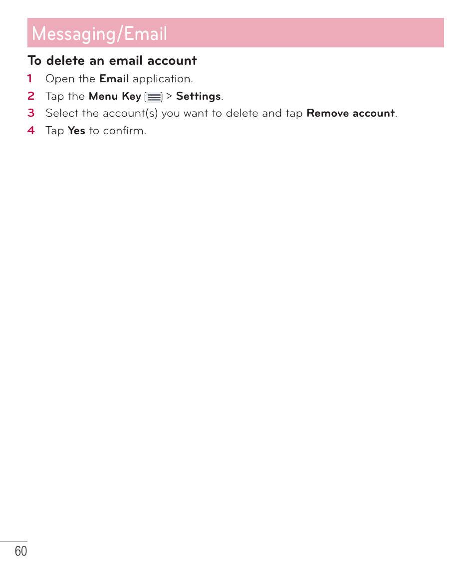 Messaging/email | LG LGD801BK User Manual | Page 62 / 177