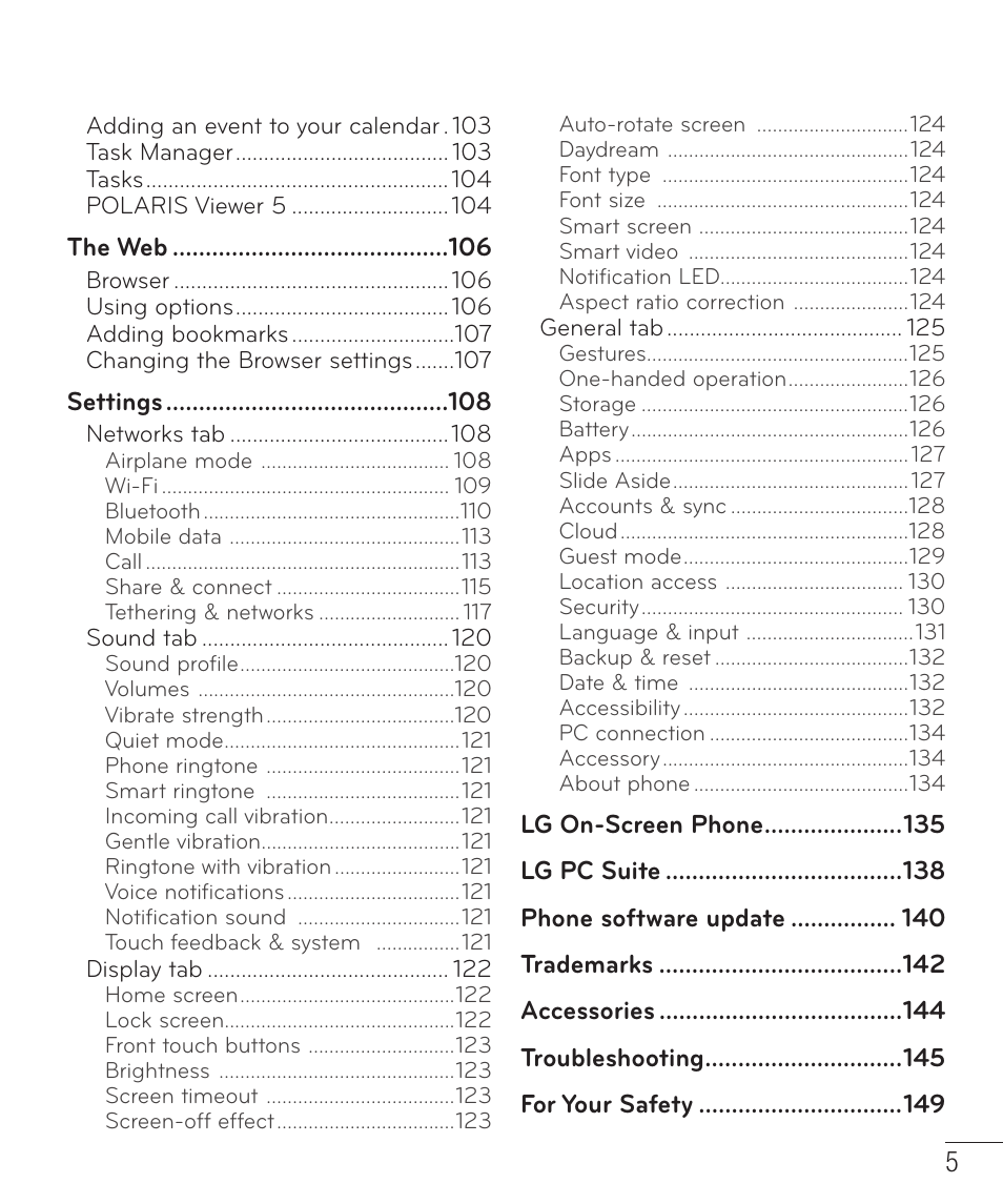 LG LGD801BK User Manual | Page 7 / 177