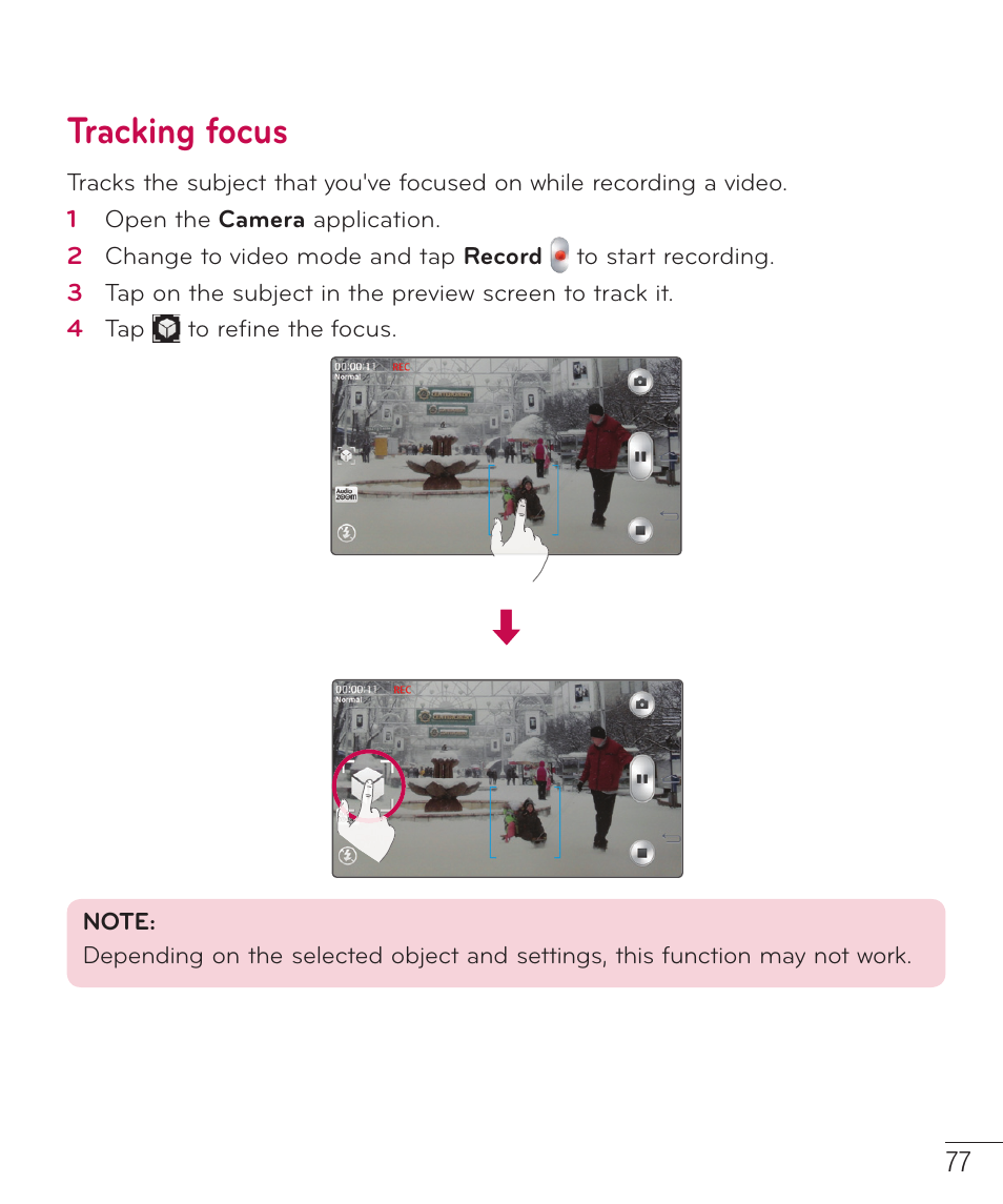 Tracking focus | LG LGD801BK User Manual | Page 79 / 177