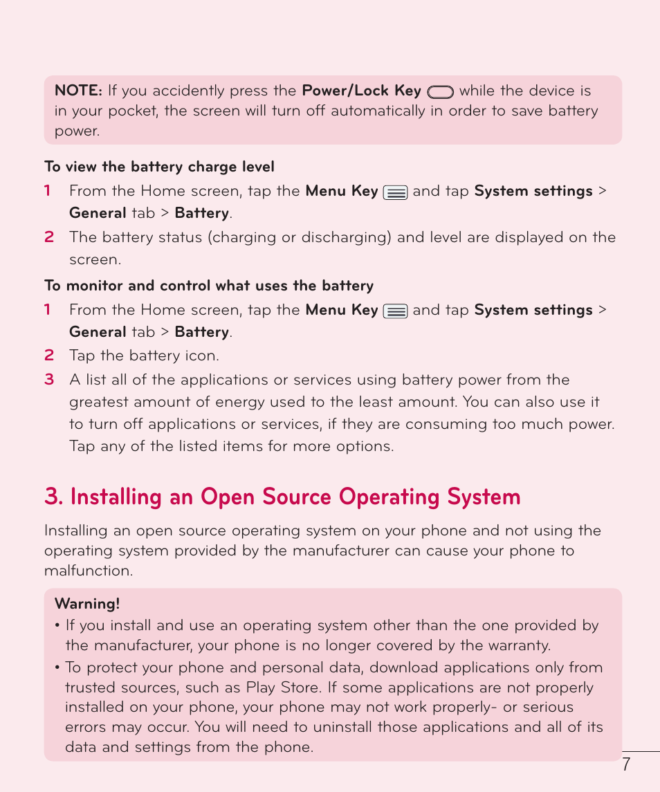 Installing an open source operating system | LG LGD801BK User Manual | Page 9 / 177
