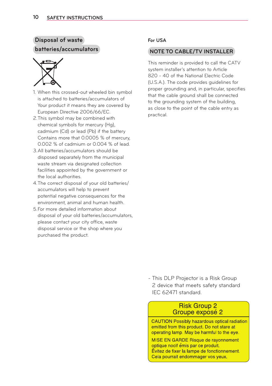 LG PG65U User Manual | Page 10 / 68