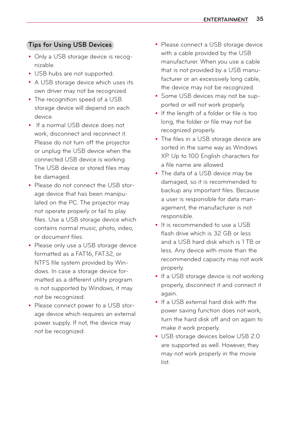 LG PG65U User Manual | Page 35 / 68