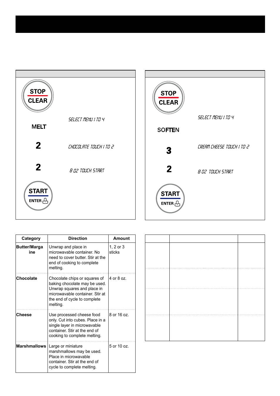 Using your microwave oven, Soften, Melt | Soften table, Melt table | LG LRMP1270ST User Manual | Page 18 / 28