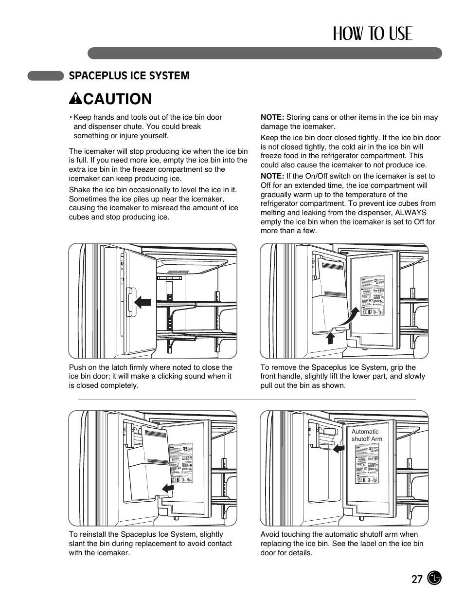 Wcaution | LG LMX28983ST User Manual | Page 27 / 46