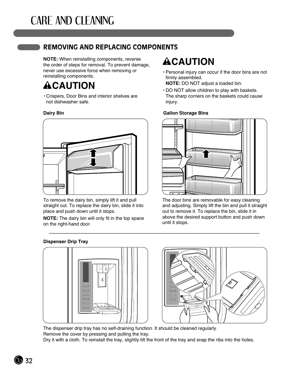 Wcaution | LG LMX28983ST User Manual | Page 32 / 46