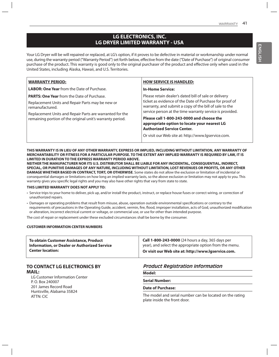 LG DLG3051W User Manual | Page 41 / 84