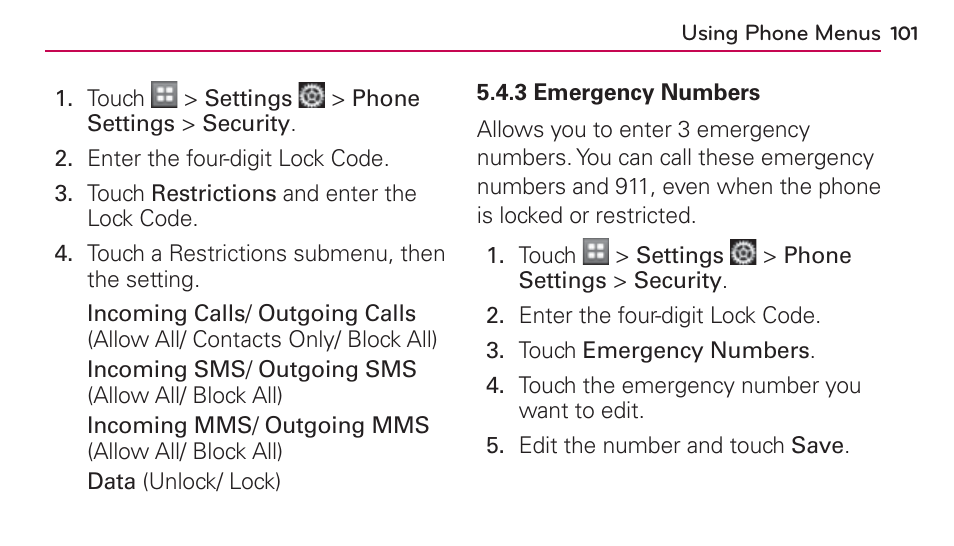 LG UN272 User Manual | Page 101 / 172