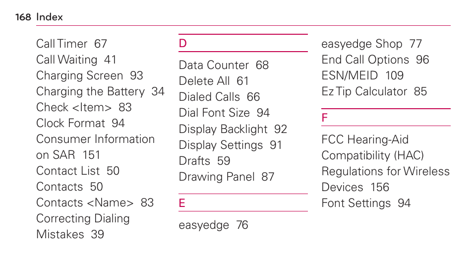 LG UN272 User Manual | Page 168 / 172