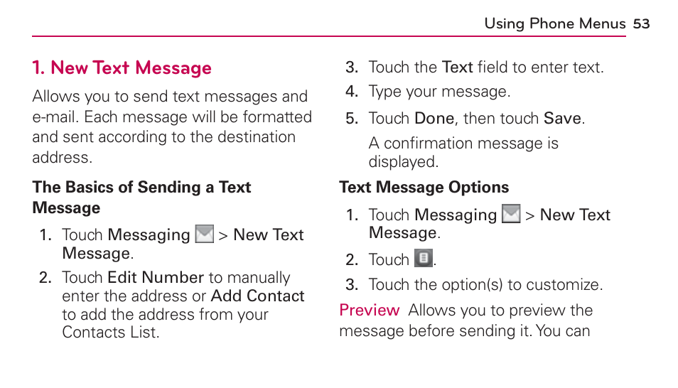 New text message | LG UN272 User Manual | Page 53 / 172