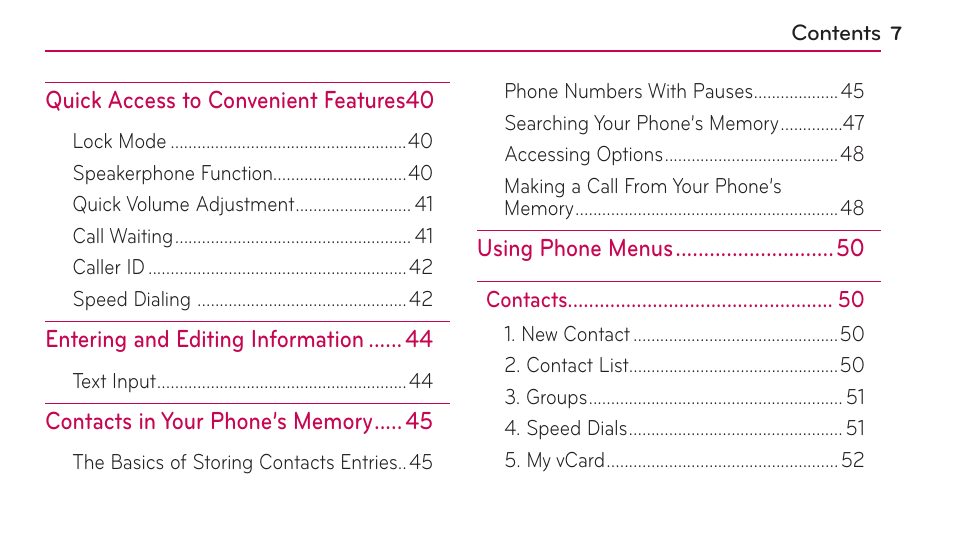 LG UN272 User Manual | Page 7 / 172
